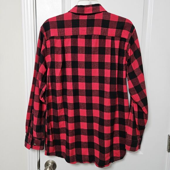 Blue Mountain Buffalo Check Flannel Shirt Men's Medium Black Red Outdoors Hiking - Picture 6 of 6